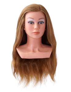 Cosmetology 100% human hair Blonde blond Hair Mannequin Head Manikin Training Head